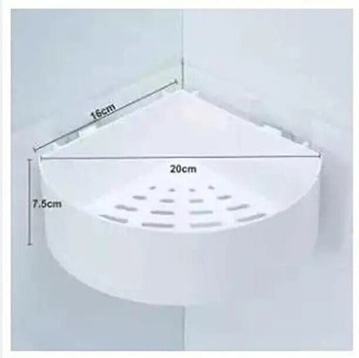 SJK (PACK OF 2)Self Adhesive Multi-Purpose Wall Hanging BATHROOM floating Shelf1.123 Plastic Wall Shelf(Number of Shelves - 2, Multicolor)
