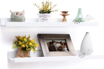 Antico Woodenia 20 Inch Ledge Engineered Wood Floating Wall Shelf| Wall Mount| Wall Rack MDF (Medium Density Fiber) Wall Shelf(Number of Shelves - 2, White)