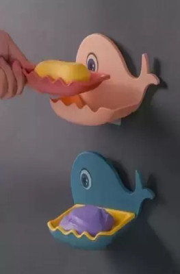 Attilio 2Pcs Soap Holder Beautiful Fish Shape Soap Dish Holder Bathroom Accessory(Random Colour)