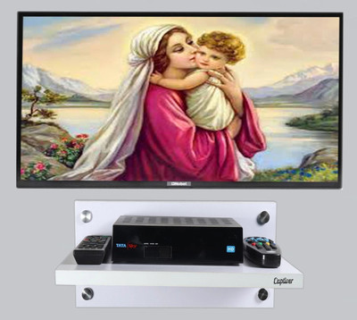 Captiver Wall Mounted Set Top Box Holder White Particle Board Wall Shelf(Number of Shelves - 1, White)