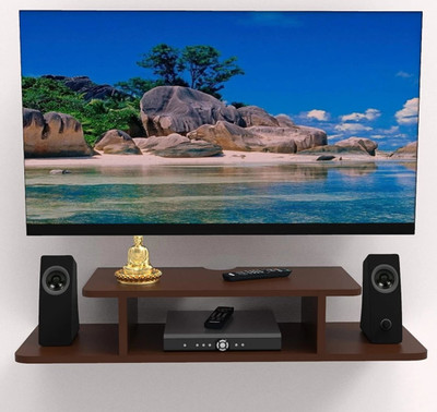 apcollection Setup Box & Remote Stand Wooden Wall Shelf Wooden MDF (Medium Density Fiber) Wall Shelf(Number of Shelves - 2, Brown)