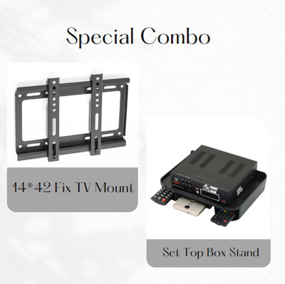 ZIVA Unbreakable Plastic Set Top Box Stand | Wall Shelf | WIFI Router Stand with 2 Remote Holder (Black) Steel, Plastic Wall Shelf(Number of Shelves - 1, Black)