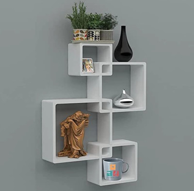 AmiFullshine wooden wall shelf wall hanging wall decor mounted floating Wooden Wall Shelf(Number of Shelves - 1, White)