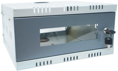 Planet info CCTV Cabinet Box/DVR Rack Wall Mount with Lock/Server Rack with Power Socket Iron Wall Shelf(Number of Shelves - 1, Gold)