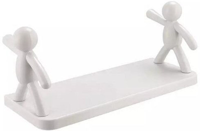 SJK (PACK OF 2)Self Adhesiv Wall Hanging Humanoid floating Shelf 1.1877 Plastic Wall Shelf(Number of Shelves - 1, White)