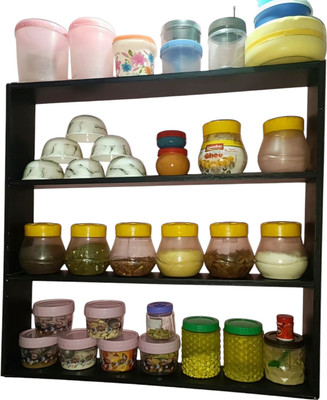 FancyArt Shelves for Kitchen Storage/(Brown), Hanging Shelves 4 Wooden Wall Shelf(Number of Shelves - 4, Brown)