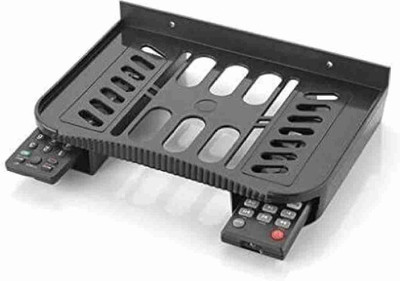 R V TRADING Set Top Box Stand with Double Remote Holde Plastic Wall Shelf Plastic Wall Shelf(Number of Shelves - 1, Black)
