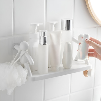 SJK Self Adhesive Multi-Purpose Wall Hanging Humanoid floating Shelf 1.842 Plastic Wall Shelf(Number of Shelves - 1, White)