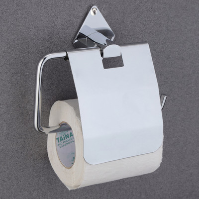 GLOXY Wall Mounted Toilet Paper Holder with Lid Durable Tissue Roll Dispenser SILVER Towel Holder(Stainless Steel)