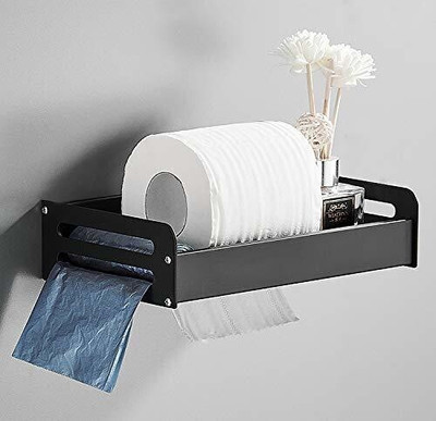 Plantex Aluminium Multipurpose Bathroom Shelf/Rack/Kitchen Shelf/Bathroom Accessories (9x5 inches) - Black Aluminium Wall Shelf(Number of Shelves - 1, Black)