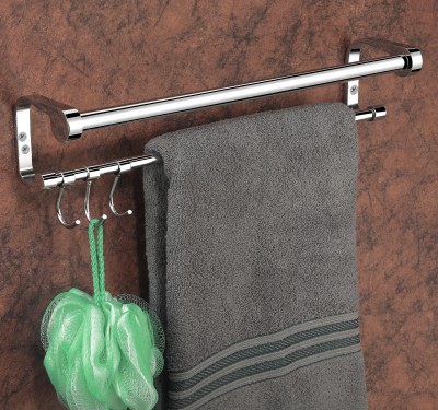 iSTAR 304 S.S. C shape for Bathroom/Towel Stand/ Hanger 24 inch 2 Bar Towel Rod(Stainless Steel Pack of 1)