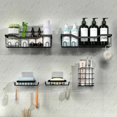 KYASO Iron Wall Shelf(Number of Shelves - 5, Black)