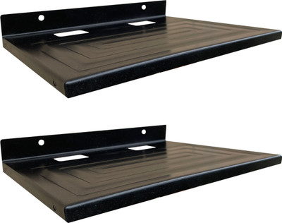 ShelfKing Wall Mount Set Top Box Stand /Wi-Fi Router Box Stand, Color - Black, Pack Of 02 Iron Wall Shelf(Number of Shelves - 2, Black)