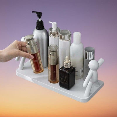 Radha Multipurpose Wall Mount Self Adhesive Floating Shelf and Rack x1.300 Plastic Wall Shelf(Number of Shelves - 1, White)