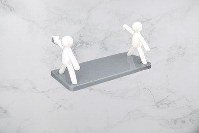 Shreejee Wall Hanging Bathroom Storage Human Hook Rack Floating Wall Ledge Shelfs0 Plastic Wall Shelf(Number of Shelves - 1, White)