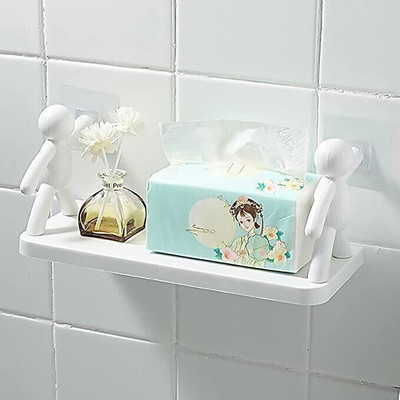 SHIVA PACK OF 2 Wall Mounted Shelf, Bathroom Shelf Organizer MRS23.2558 Plastic Wall Shelf(Number of Shelves - 2, White)