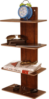 7CR Straight 4x4 wall shelf (WB) Wooden Wall Shelf(Number of Shelves - 4, Brown)