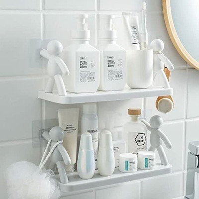decoroid Wall Mounted Shelf, Bathroom Shelf Organizer R1.335 Plastic Wall Shelf(Number of Shelves - 1, White)