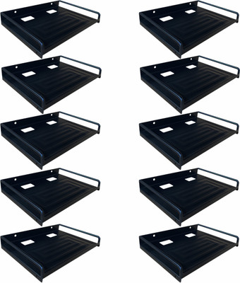 ShelfKing Iron Wall Shelf(Number of Shelves - 10, Black)