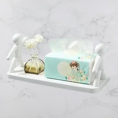 SJK (PACK OF 2)Self Adhesiv Wall Hanging Humanoid floating Shelf 1.2573 Plastic Wall Shelf(Number of Shelves - 1, White)