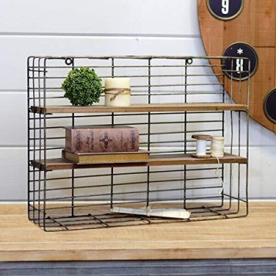 Indian Decor 285060 metal wire standard wall shelf /wall decor/floating shelves Stainless Steel Wall Shelf(Number of Shelves - 2, Black)