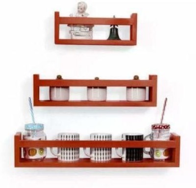 A M Enterprises Wall shelf U Shape Masala Rack Wall Mounted Hanging Decorative Shelf set of 3 MDF (Medium Density Fiber) Wall Shelf(Number of Shelves - 3, Maroon)