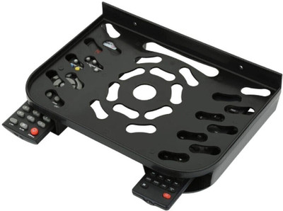 PRAMUKH Set Top Box Stand/DTH Stand/WIFI Router Stand , Wall Mount With 2 Remote Holder Plastic Wall Shelf(Number of Shelves - 2, Black)