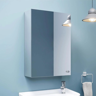 iSTAR Stainless Steel Mirror Cabinet (14 X 20 Inches) Bathroom Wall Mounted Storage Stainless Steel Wall Shelf(Number of Shelves - 4, Steel)