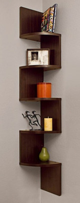 woodinzo MDF (Medium Density Fiber), Wooden Wall Shelf(Number of Shelves - 5, Brown)
