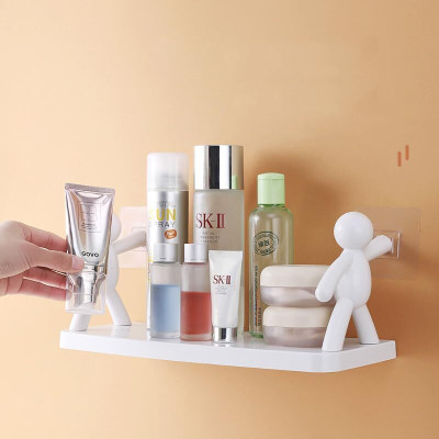 Shreejee Floating Shelf Wall Mounted Self Adhesive Storage Rack Organizer for Bathroom Acrylic Wall Shelf(Number of Shelves - 1, White)