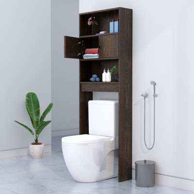 Hexa Red Bathroom Storage Rack Over The Toilet Storage Shelves Storage Rack Wooden Wall Shelf(Number of Shelves - 2, Brown)