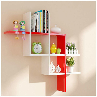 Extend Crafts Wall Shelve Mounted Shelves Home decore / Shelf / Hanging Rack/ Book Shelf MDF (Medium Density Fiber) Wall Shelf (Number of Shelves - 6, RED WHITE ) Wooden Wall Shelf(Number of Shelves - 6, Red, White) Extend Crafts Wall Shelve Mounted Shelves Home decore / Shelf / Hanging Rack/ Book Shelf MDF (Medium Density Fiber) Wall Shelf (Number of Shelves - 6, RED WHITE ) Wooden Wall Shelf(Number of Shelves - 6, Red, White)