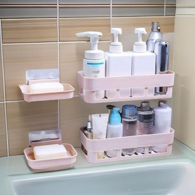 DCI Bathroom Shelves and Soap Stand Holder Organizer Plastic Wall Shelf(Number of Shelves - 4, White)