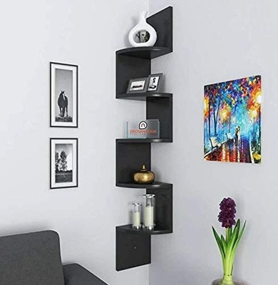 ANJNEYDECOR TRADERS Wodden designer wall shelves/shelves for kitchen /wooden shelves for walls/ MDF (Medium Density Fiber) Wall Shelf(Number of Shelves - 6, Brown)