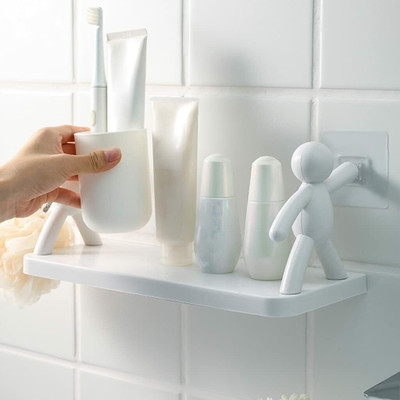 Shiv Multipurpose Wall Mount Self Adhesive Floating Shelf *2.334 Plastic Wall Shelf(Number of Shelves - 1, White)