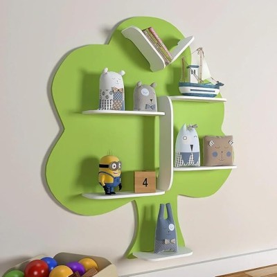 the hut The House Of Trends Designer Boat Shaped Blue Wooden Wall Shelf for Kids Wooden Wall Shelf(Number of Shelves - 1, Green)