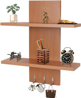 FUTURE GENERATION V GROUP Wall Shelf/Wall Rack/Home Decoration Shelves/Wall Display Rack for Living Room MDF (Medium Density Fiber) Wall Shelf(Number of Shelves - 2, Brown)