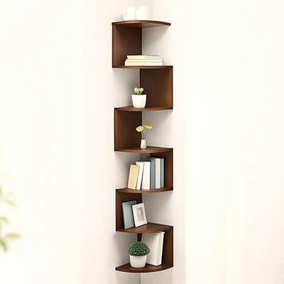 ANA craft zigzeg 13 Wooden Wall Shelf(Number of Shelves - 7, Brown)