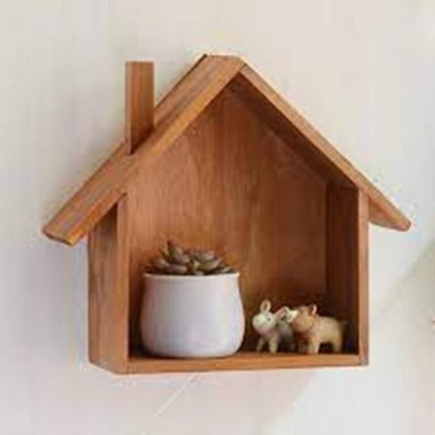 classiconline Hut Shape Wooden Wall Shelf(Number of Shelves - 1, Brown)