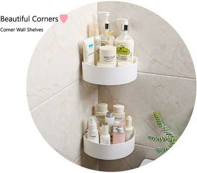 SJK (PACK OF 1)Self Adhesive Multi-Purpose Wall Hanging Humanoid floating Shelf Plastic Wall Shelf(Number of Shelves - 1, White)