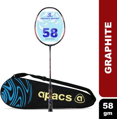 apacs Feather Weight 55 (58grams, World's Lightest) | Made with 40T Japanese Graphite Orange Unstrung Badminton Racquet(Pack of: 1, 58 g)