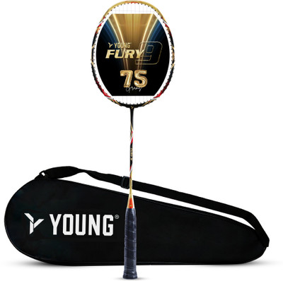 Young Fury 9 (Super Lightweight, Head Light) High Modulus Graphite | Professional Blue, Gold Strung Badminton Racquet(Pack of: 1, 75 g)