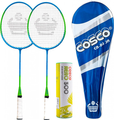 COSCO Kids Combo CB-80 Jr. (Color & Design on Availability) With Aero 500 Shuttle Multicolor Strung Badminton Racquet(Pack of: 3, 95 g)