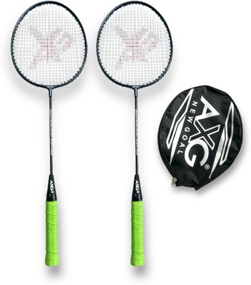 AXG NEW GOAL Scratch Resistant A-2000 Classic Set Of 2 Green Strung Badminton Racquet(Pack of: 2, 100 g)