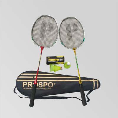 PROSPO 2000 Lightweight Intermediate Long Head Alloy Steel Badminton(Cover+3Pc Shuttle) Red, Yellow Unstrung Badminton Racquet(Pack of: 2, 100 g) PROSPO 2000 Lightweight Intermediate Long Head Alloy Steel Badminton(Cover+3Pc Shuttle) Red, Yellow Unstrung Badminton Racquet(Pack of: 2, 100 g)