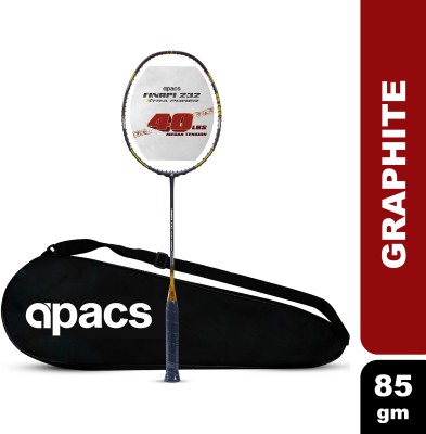 apacs Finapi 232 Xtra Power (40 LBS, 40T Extra Strong Graphite) Black, Gold Unstrung Badminton Racquet(Pack of: 1, 85 g)