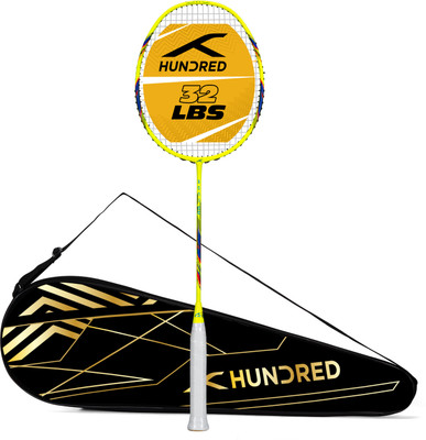 Hundred Rock 88 Japan Made Graphite Yellow, Blue Strung Badminton Racquet(Pack of: 1, 82 g)