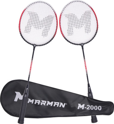 Marman M-2000 Red Strung Badminton Racquet(Pack of: 2, 0.5 g)
