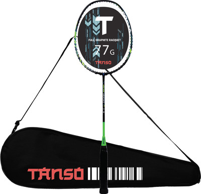 Tanso Arashi 2.0 Full Graphite Ultra Light Weight Carbon Fibre Green Strung Badminton Racquet(Pack of: 1, 77 g)