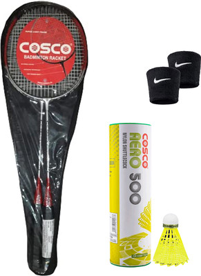 COSCO CZ 50 Force Pair Racket + Aero 500 Shuttle + Wrist Band Red Strung Badminton Racquet(Pack of: 1, 95 g) COSCO CZ 50 Force Pair Racket + Aero 500 Shuttle + Wrist Band Red Strung Badminton Racquet(Pack of: 1, 95 g)
